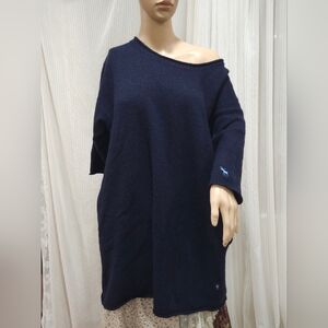 Cozy Vintage 50%Wool Blend Oversized Sweater Dress By American Bluedeer